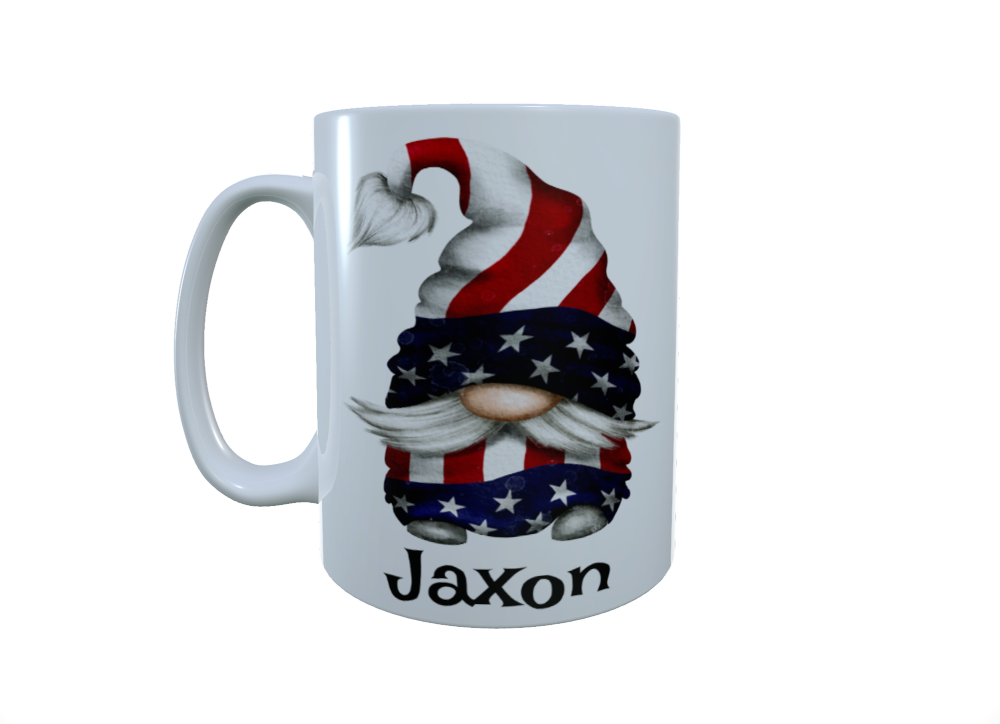 Patriotic Gnome Ceramic Mug, American Gnome, Gonk Coffee Mug